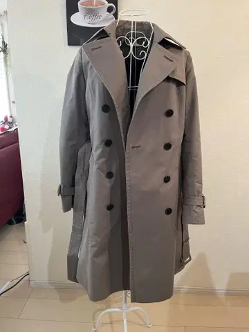 MK MICHEL KLEIN 그레이 더블 브레스트 트렌치코트