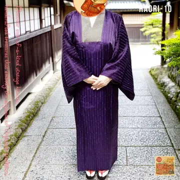 앤티크 보라색 줄무늬 겉옷 일본 의류 아우터 새상품급