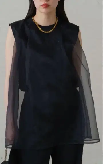 Loungedress 라운지 드레스 오간자 티셔츠 슬리브리스