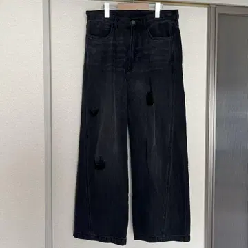 [새상품급] H&M 데미지 와이드 데님 30