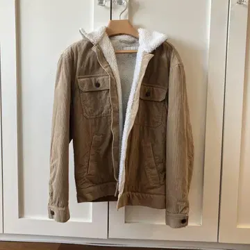 베이지 플리스 안감 자켓 h&m