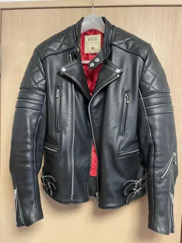 666 Leather Wear 더블 라이더 자켓 36 사이즈