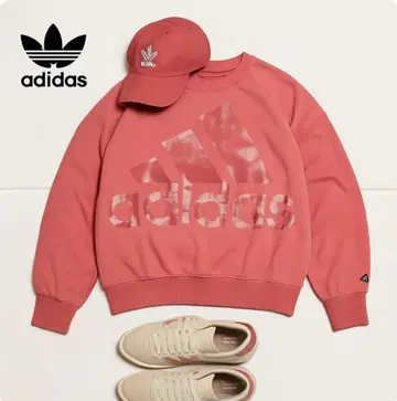 J1238@ adidas 맨투맨 트레이닝복 빅 로고 핑크