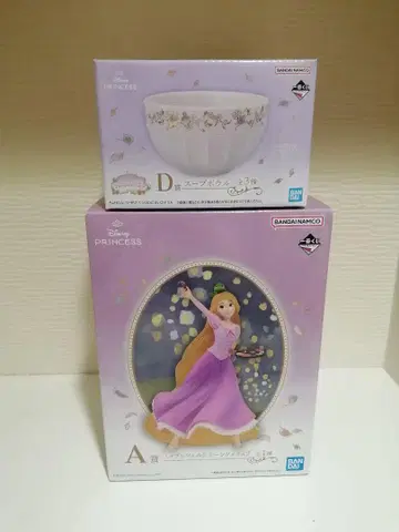 디즈니 프린세스 제일복권 A상 라푼젤 피규어 D상 수프 보울 화이트