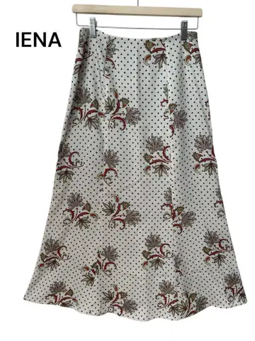 IENA [ 새상품급 ] 롱 스커트 꽃무늬 하의 화이트 올 패턴 38