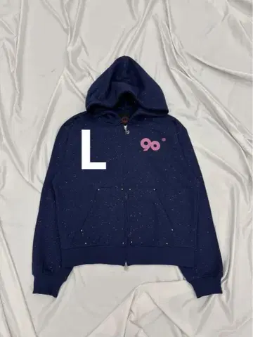 9090 새상품 90 Logo Glitter Zip Hoodie