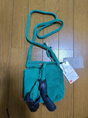 터콰이즈 스웨이드 숄더백