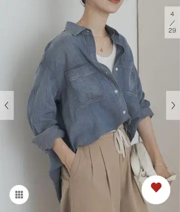 택 포함 새상품 INDIGO DOORS 시어 데님 셔츠 카구레