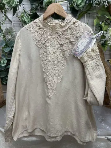 REI  섬세한 면 레이스 블라우스 택 포함 새상품 3 (L)