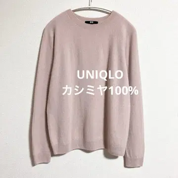 유니클로 3D 캐시미어 크루넥 스웨터 벚꽃색 L