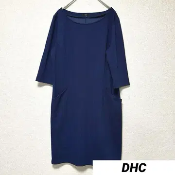 DHC LL 5부 소매 원피스 블루 레이온 혼방 여성용