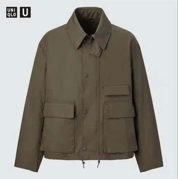 유니클로 U 22AW 유틸리티 숏 블루종 L 올리브