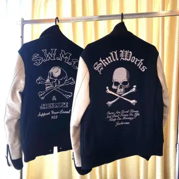 Skull Works & Jackrose 바시티 자켓