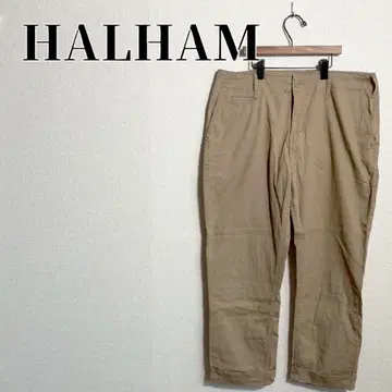 HALHAM 빅 사이즈 LL 치노 팬츠 스트레치 크롭 팬츠 베이지