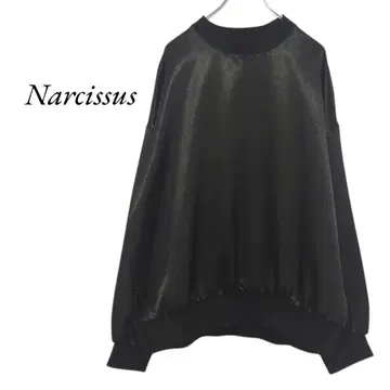 Narcissus 새틴 맨투맨 블랙 나르시스