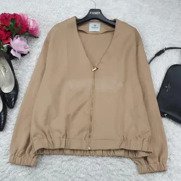 G9858*나노 유니버스 노카라 자켓 블루종 베이지 F