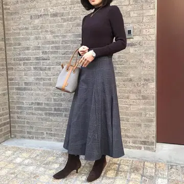 프레이 아이디 니트 도킹 원피스 브라운 체크0 레이스업