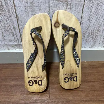 D&G 우드 비치 샌들 밑창 닳음 없음 36 사이즈