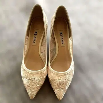 DIANA 펌프스 청키힐 자수 브라이덜 신발 22.5cm