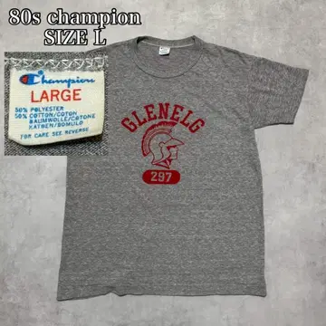 80s champion 멜란지 그레이 삼단 프린트 Tee L DM1323