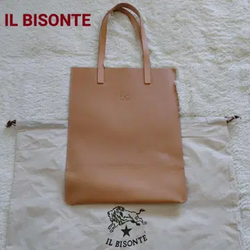 미사용 IL BISONTE 일비종떼 천연 가죽 토트백 내추럴