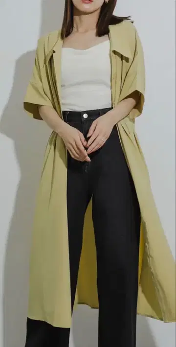 센스 오브 플레이스 바이 어반 리서치 베이지 셔츠 원피스 반팔