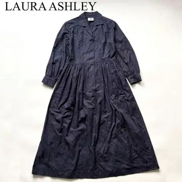 LAURA ASHLEY 페이즐리 올 패턴 롱 원피스 플레어 드레스