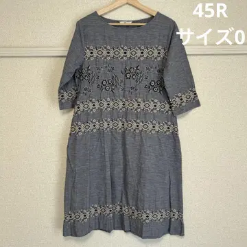 45R 사이즈 0 꽃 자수 원피스