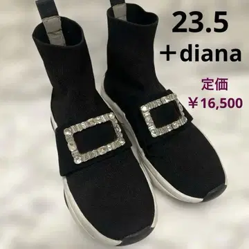 +diana 플러스다이애나 비쥬 버클 삭스 스니커즈 블랙 23.5