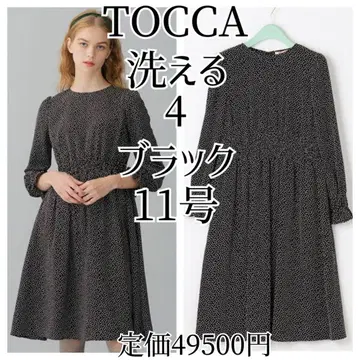 TOCCA 워셔블 긴팔 원피스 4 도트 블랙 블랙 11호 L 토카