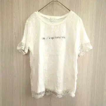에마진스 상의 티셔츠 레이스 튤 화이트 M