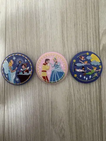 디즈니 자수 캔 배지 3개 세트