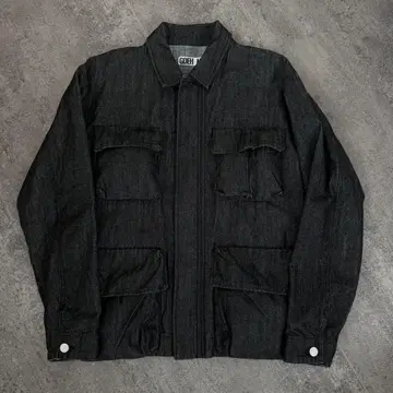 00s GOODENOUGH 블랙 데님 밀리터리 자켓 Y2K