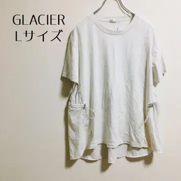[ GLACIER 그라시아 ] 화이트 상의 허니즈 반팔 상의 조임끈 L