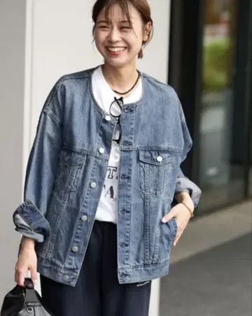 오버 사이즈 데님 자켓 라이트 블루