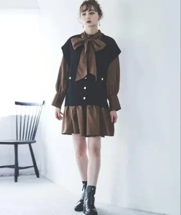 31 Sons de mode 리본 포함 체크 무늬 플레어 스커트 세트