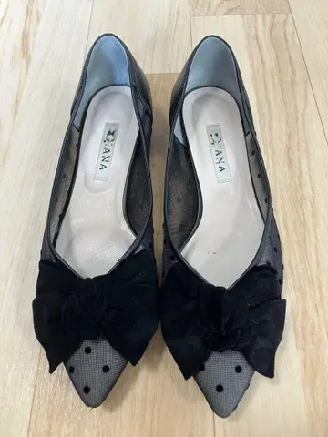 Diana 도트 무늬 리본 플랫슈즈