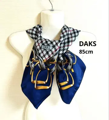 DAKS 닥스 85cm 스카프 하우스 체크 무늬 블루