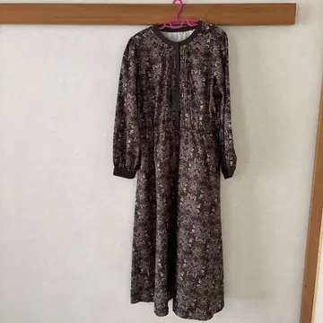 브라운 페이즐리 무늬 원피스 M