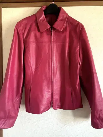 천연 가죽 여성용 핑크 가죽 자켓 미사용 새상품