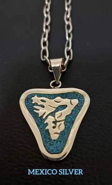 MEXICO SILVER 925 목걸이 인레이 터콰이즈