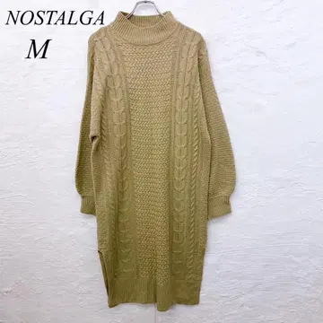 e5222 노스탈가 NOSTALGA 니트 원피스 M 사이즈 케이블