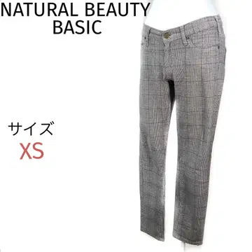 NATURAL BEAUTY BASIC 글렌체크 스키니 팬츠 크롭