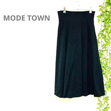 [ MODE TOWN ] 롱 하이웨스트 스커트 블랙 여유 성숙/러블리 M