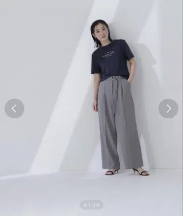 NATURAL BEAUTY BASIC 스퀘어 버클 벨트 팬츠