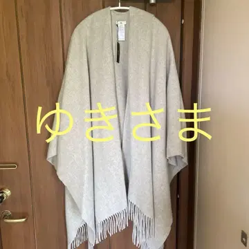 바나나리퍼블릭 베이지 프린지 판초 케이프 코트
