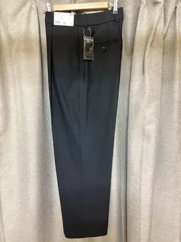 택 포함 새상품 유니클로 턱 와이드 팬츠 블랙 L 긴 길이