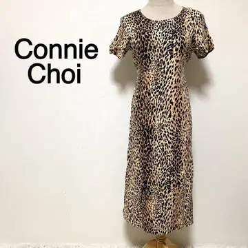 Connie Choi 레오파드 무늬 허리끈 티셔츠 원피스