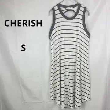 CHERISH 체리쉬 슬리브리스 원피스 [ S ] 보더 무늬 튜닉