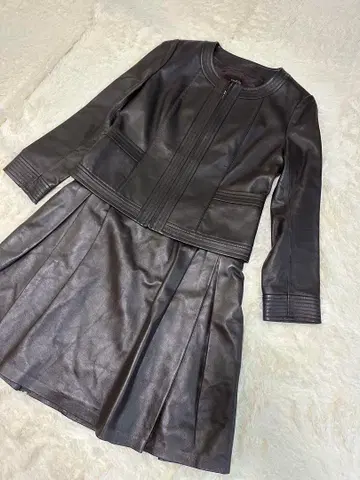 YH.KIM 램 가죽 셋업 브라운